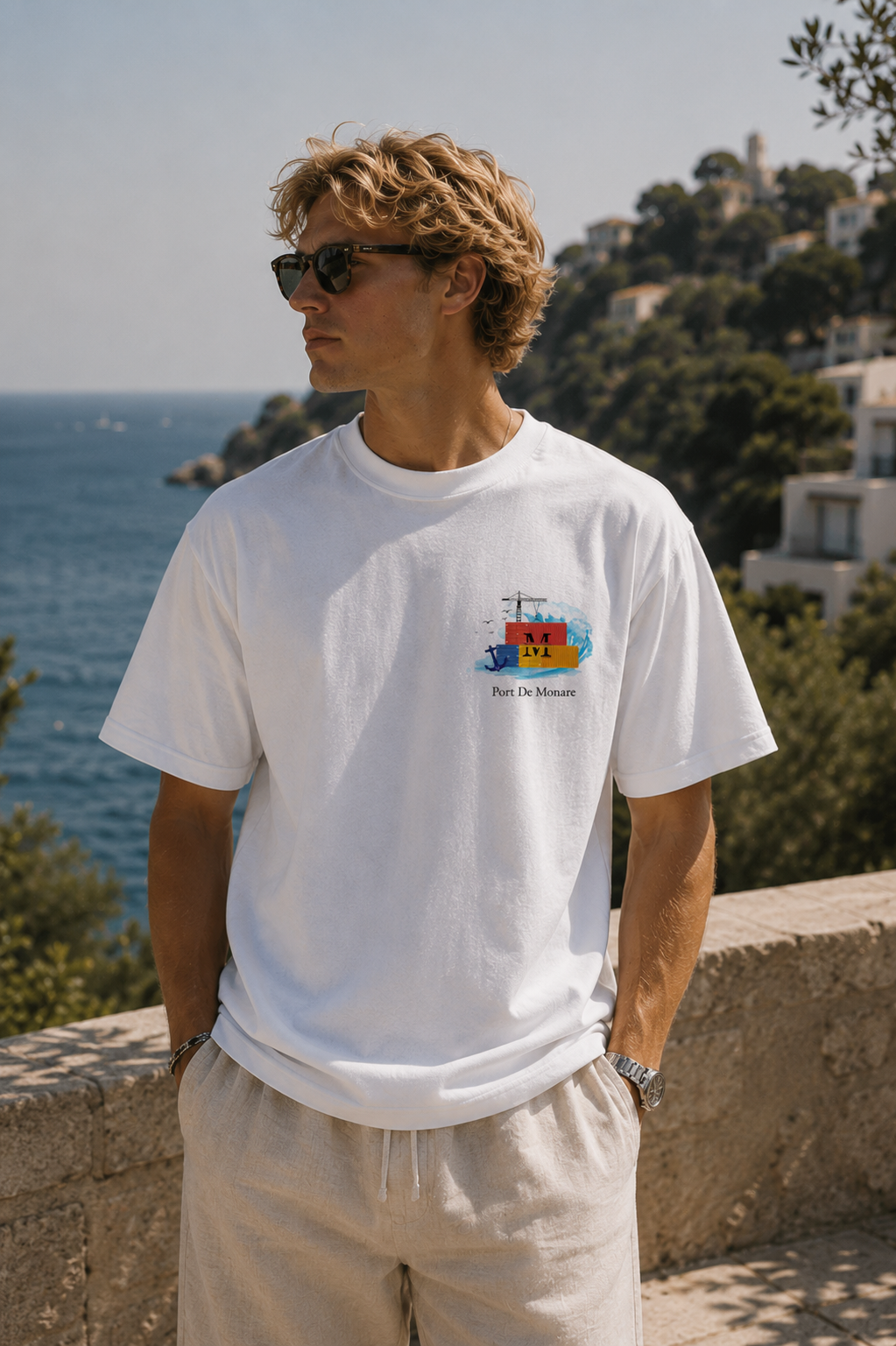 Heavy Oversized 'Port De Monare' Unisex T-Shirt